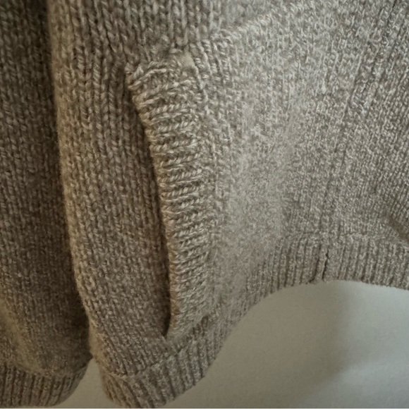 Vintage LL Bean Zip Up Sweater lambswool lining 2XL Heavy Taupe Grey Sweater - Picture 10 of 10